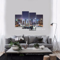 New York Hudson River Canvas Wall Art/modern City Night Canvas Prints/4 Panel Canvas Artwork Wholesale